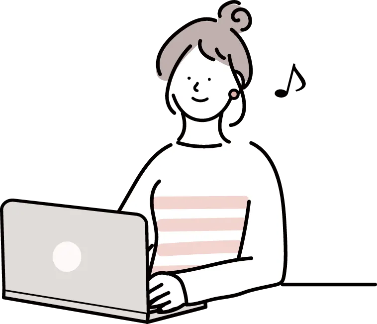 パソコンを簡単に操作する女性のイラスト