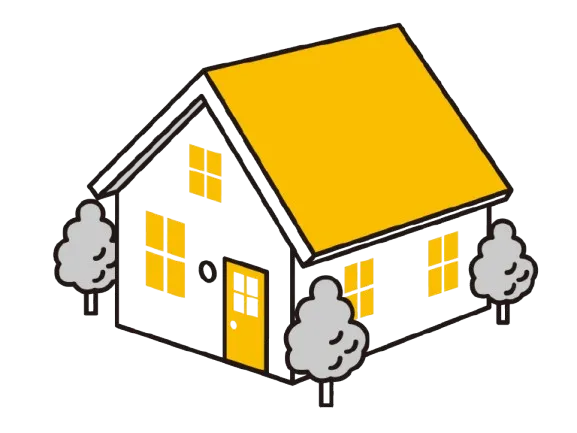 不動産業の電話代行を表す住宅のイラスト