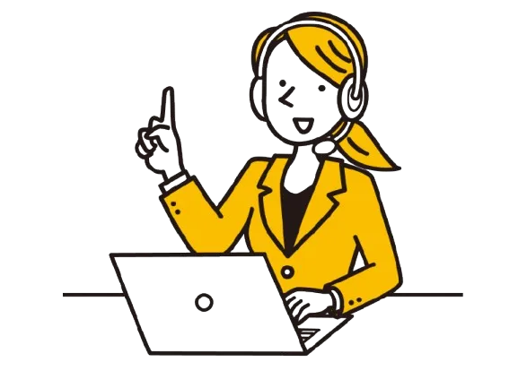 夜間・休日の電話受付代行を行うオペレーターのイラスト