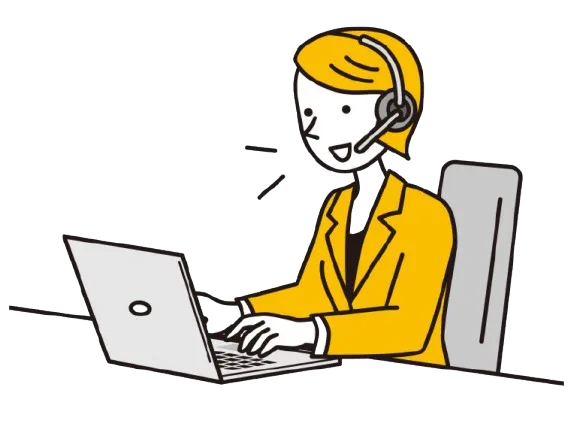 電話受付・窓口代行を行うオペレーターのイラスト